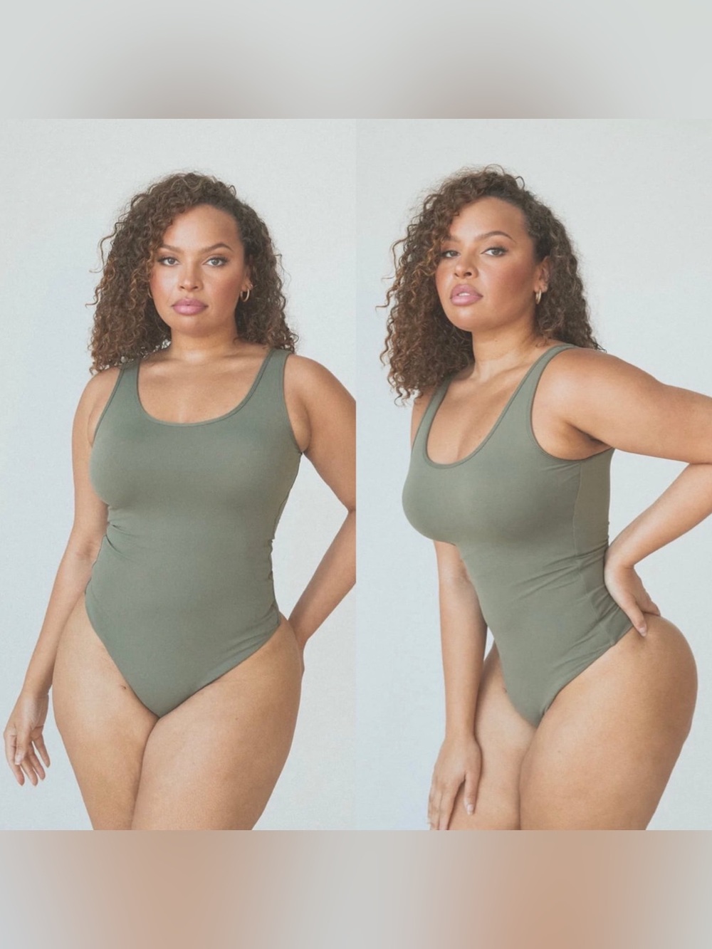 🌲 Klassy Network • Scoop Neck Tank Bodysuit in Forest Green - Picture 9 of 9